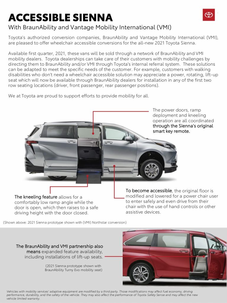 2021 Toyota Sienna Braunability 2024